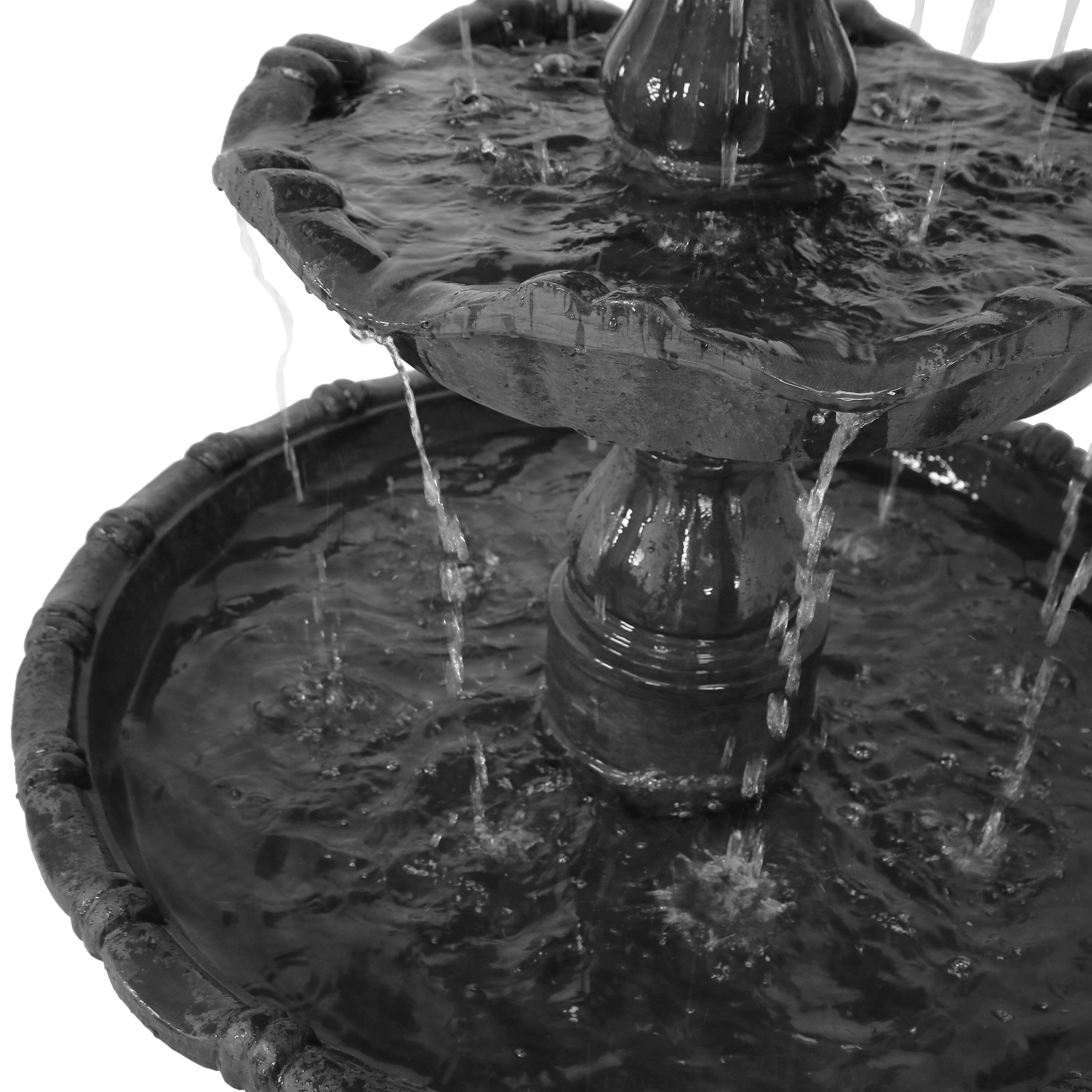 Sunnydaze Outdoor Electric 4 Tier Grand Courtyard Garden Water Fountain Black Sunnydaze Outdoor Electric 4 Tier Grand Courtyard Garden Water Fountain Black