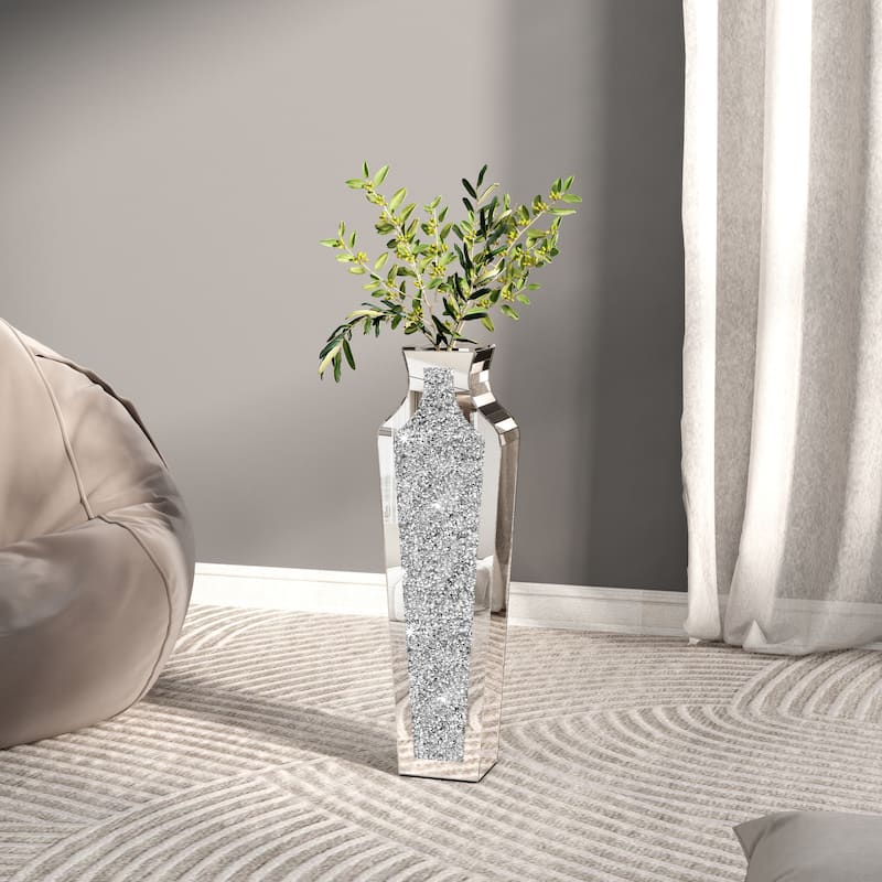Tall Crushed Diamond Floor Vase