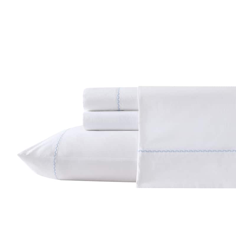 Laura Ashley Scallop Embroidered Percale Cotton Sheet Sets
