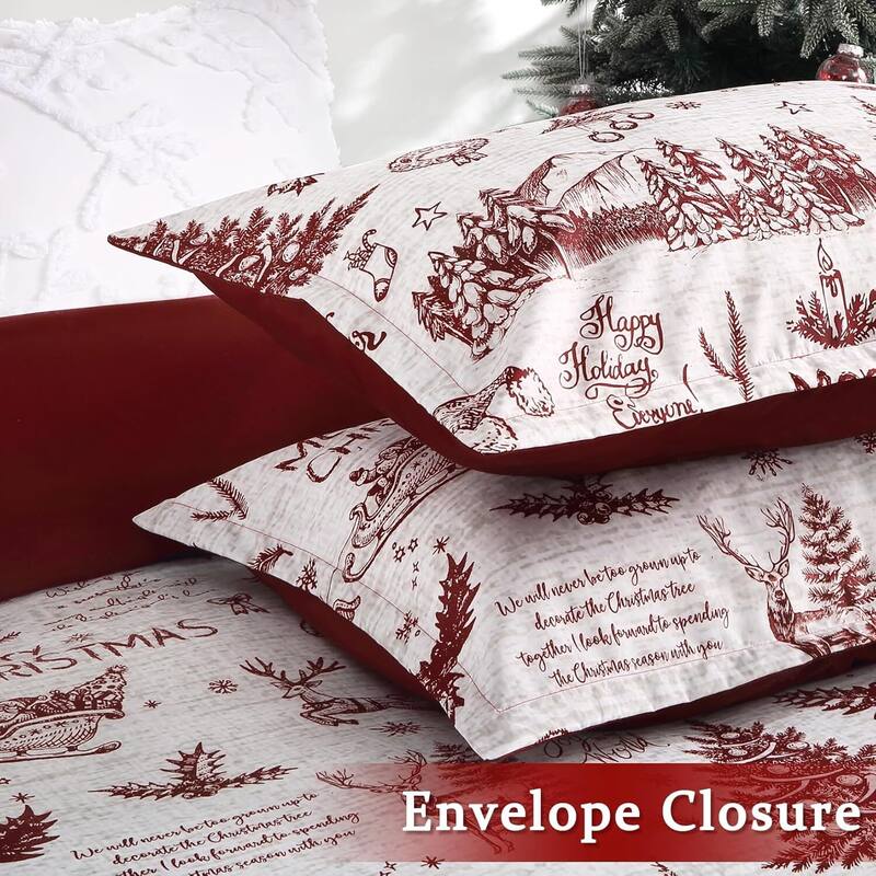 Christmas Soft Breathable Duvet Cover and Pillow Shams Set, Bedding Set
