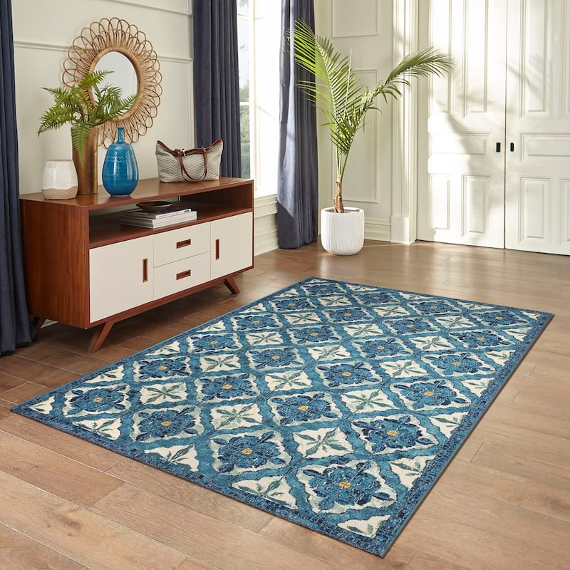 Liora Manne Marina Madrid Indoor/Outdoor Area Rug - 8'10" x 11'9" - Ocean
