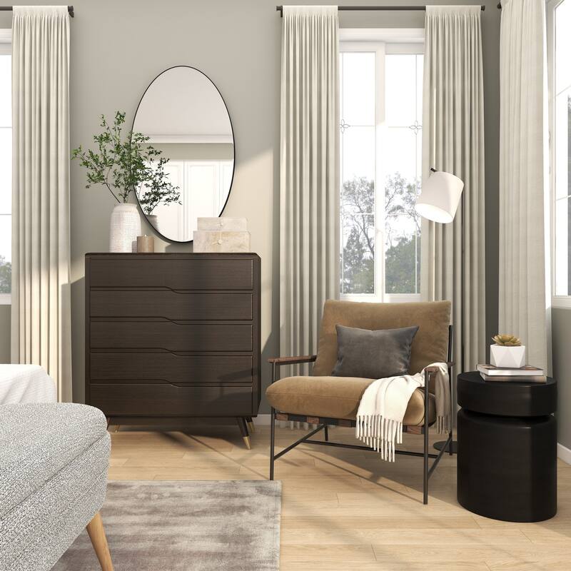 Black Metal Drum Accent Table