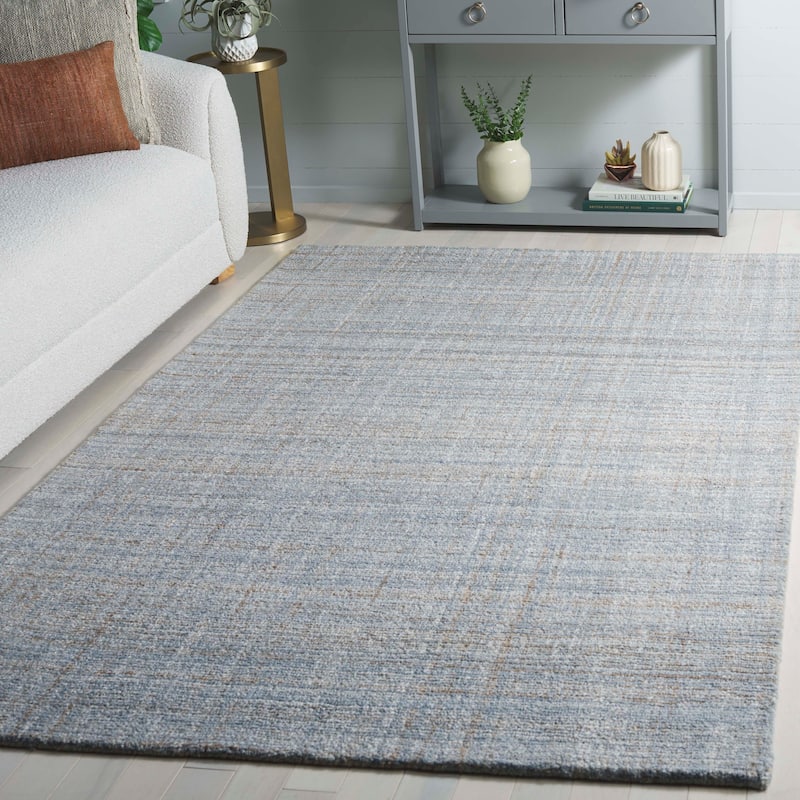 SAFAVIEH Handmade Abstract Cliff Rug - 6' Square - Light Blue/Grey