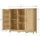 preview thumbnail 3 of 5, Rattan Storage Cabinet with 3 Adjustable Shelves - 11.8"D x 35.4"W x 31.7"H