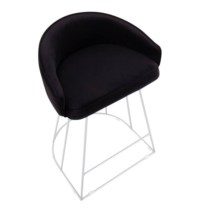 Silver Orchid Haid Velvet Upholstered Counter Stool (Set of 2)