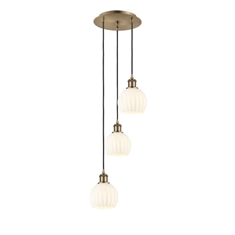 Innovations Lighting 113B-3P-13-13 White Venetian Pendant White