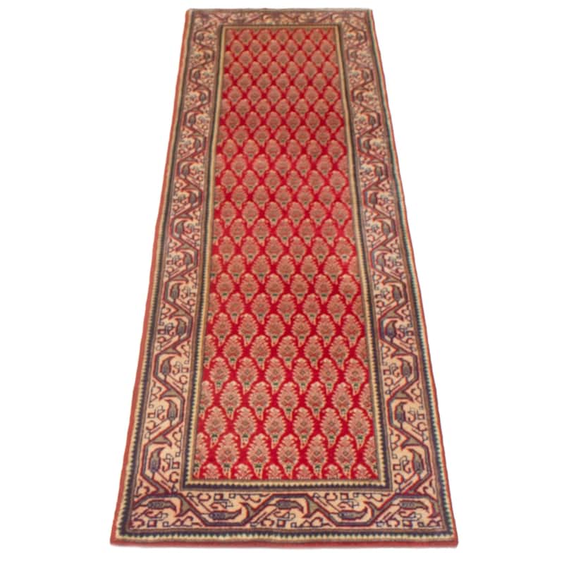ECARPETGALLERY Hand-knotted Andelz Red Wool Rug - 2'6 x 9'10