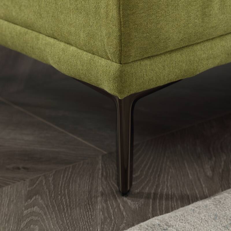 Modern upholstered loveseat couches with metal feet - N/A