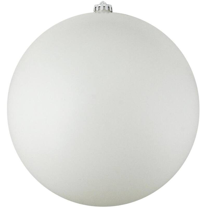 Matte White Shatterproof Christmas Ball Ornament - Polyresin