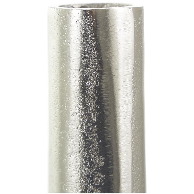 Aluminum Metal Geometric Circular Decorative Vase with Linear Etchings - Gold or Silver - Roche River Decor