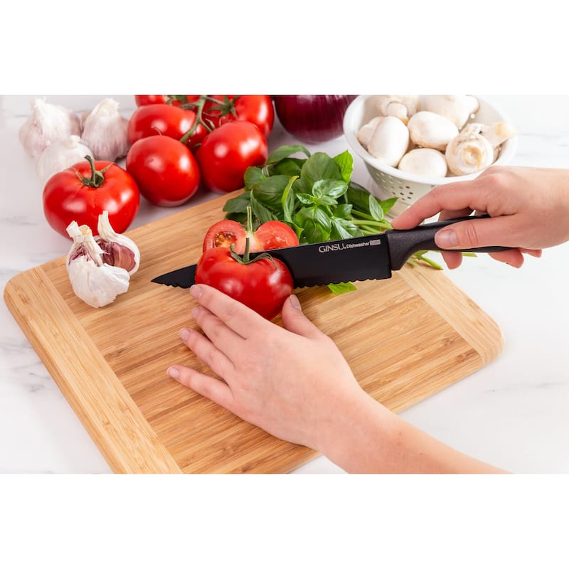 Ginsu Daku Series Dishwasher Safer Black Coated 10 Piece Knife Set With Black Block
