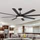 60" Matte Black 8-Blade LED Ceiling Fan with Lights and Remote