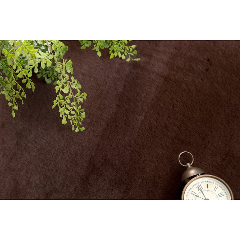 Rabbit-Collection Thick Faux-Fur Area Rug