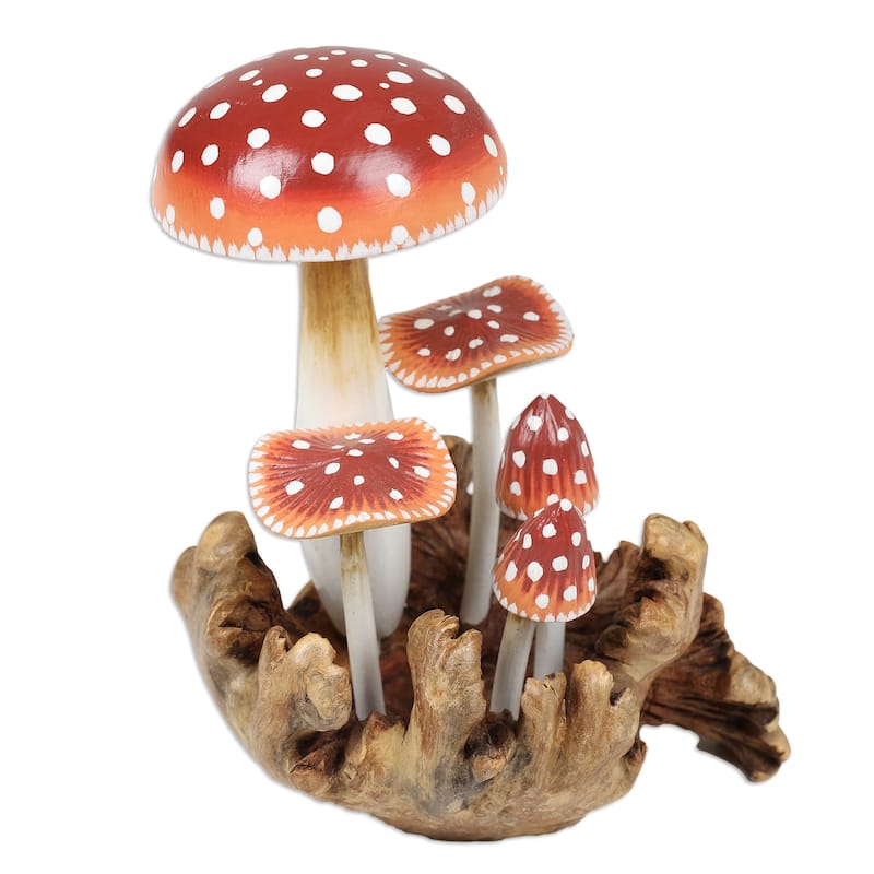 Novica Handmade Adorable Nature Wood Sculpture