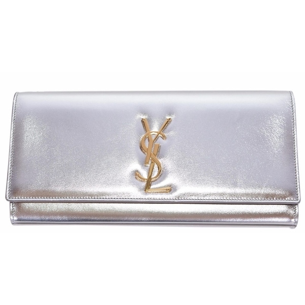 ysl silver clutch