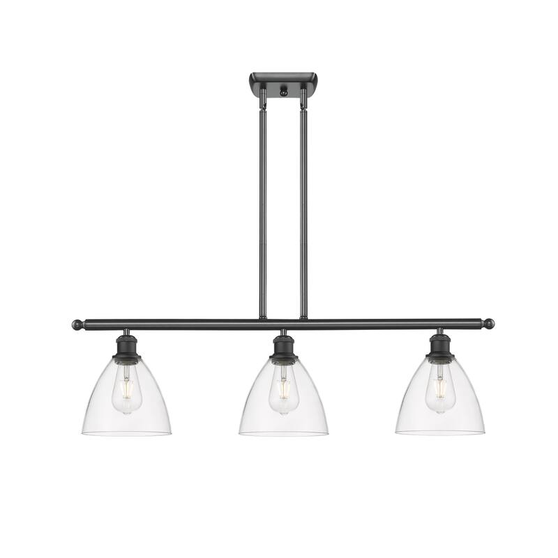 Innovations Lighting 516-3I-11-36 Bristol Linear Bristol Glass 3 Light - Matte Black / Clear