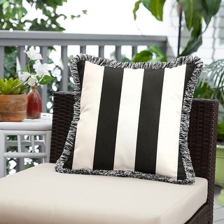 Sunbrella Cabana Classic Indoor/Outdoor Square Pillow with Fringe