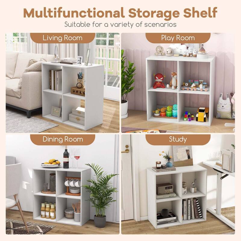 Costway 4/6/8/9-Cube Open Bookshelf with Anti-tip Kits Home Modern