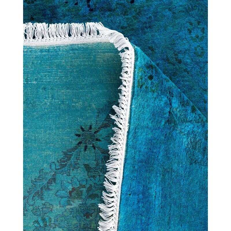 Fine Vibrance One-of-a-Kind Hand-Knotted Area Rug - Blue, 7' 1" x 7' 1" - 7' 1" x 7' 1"