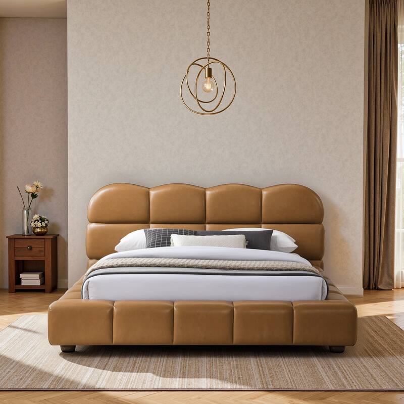 Missoula Tufted Queen Size Platform Bed with Easy Assembly & No Box Spring 