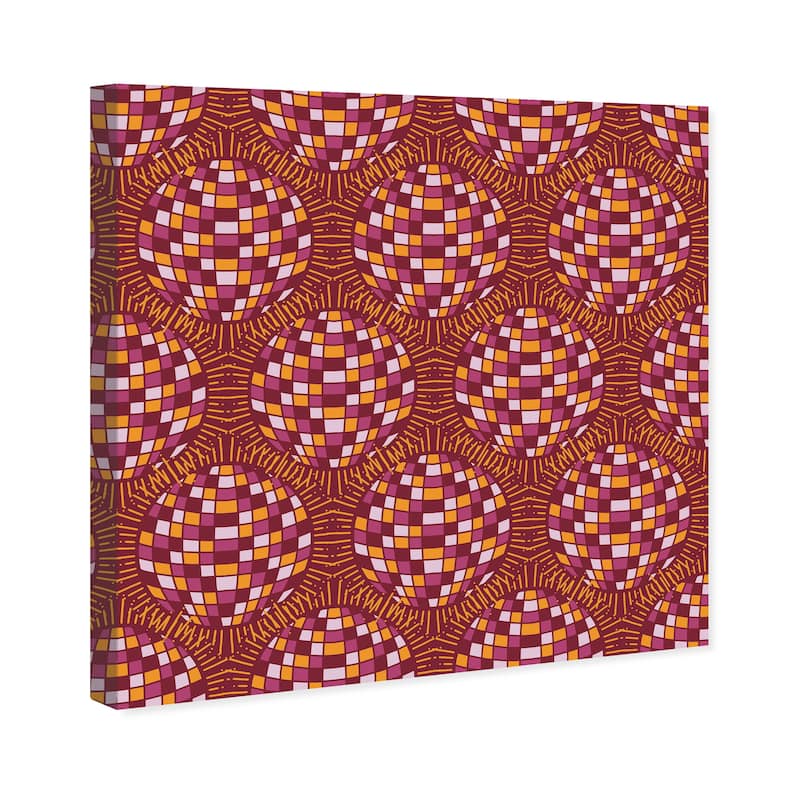 Wynwood Studio Canvas Abstract Disco Ball Pattern Brown and Maroon Modern & Contemporary Wall Art Canvas Print
