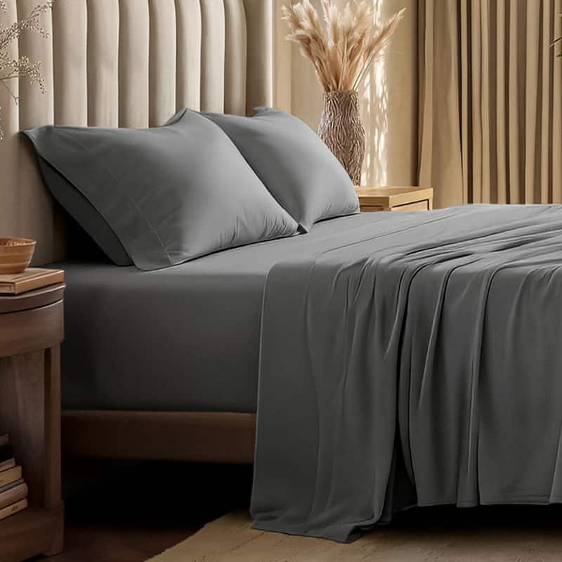 Bare Home Organic Cotton Jersey Sheet Set - King - Grey