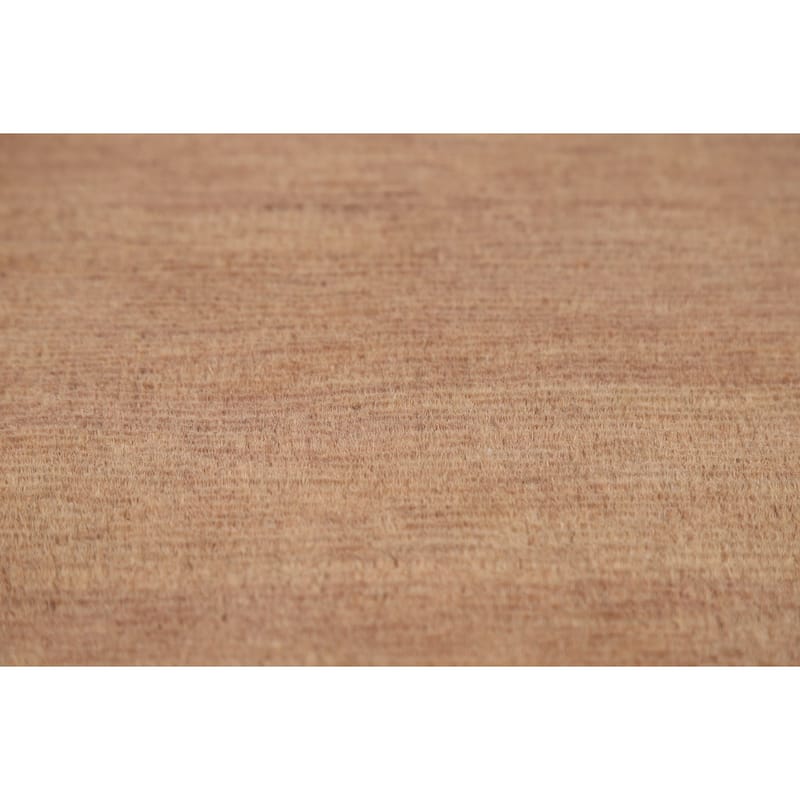 Brown Solid Gabbeh Oriental Runner Rug Hand-Knotted Wool Carpet - 3'0"x 12'9"