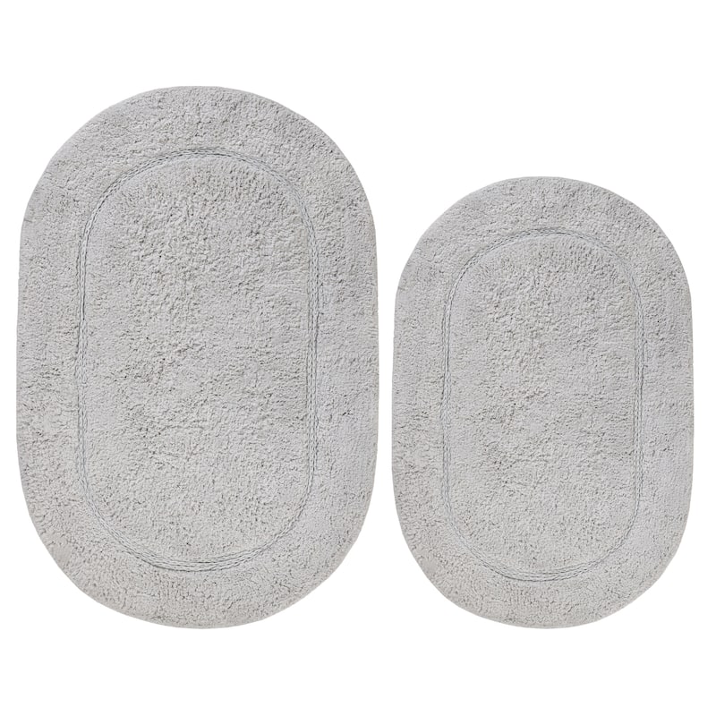 Superior Cotton Non-slip Oval Bath Rug - (Set of 2) - On Sale ...