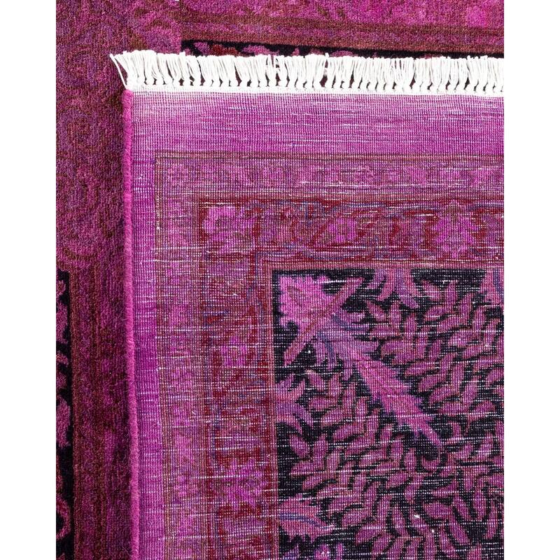 Overton Hand Knotted Wool Vintage Inspired Modern Contemporary Overdyed Pink Area Rug - 10' 3" x 11' 3"