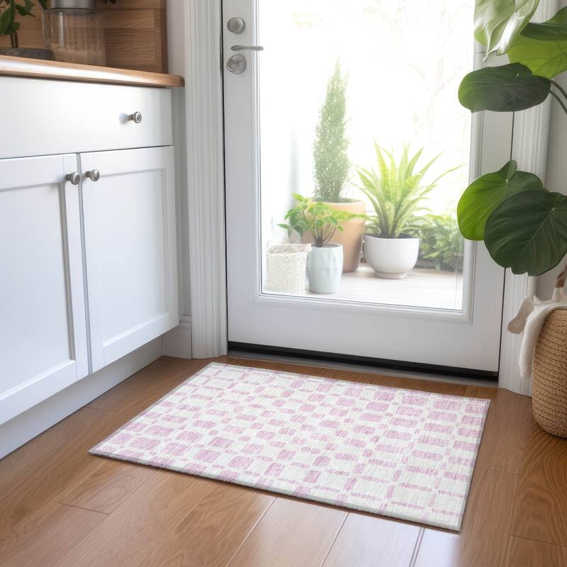Machine Washable Indoor/ Outdoor Chantille Geo Contemporary Rug
