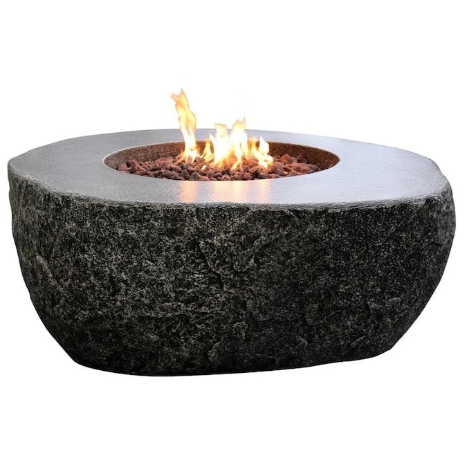 Elementi Fiery Rock Outdoor Fire Pit Table 50 inch Round Patio Heater - Liquid Propane