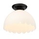 preview thumbnail 4 of 8, Golden Lighting Dorinda 1-light Semi-Flush Mount in Brushed Champagne Brass