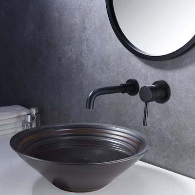 BATHLET Wall Mount Single Handle Lever Bathroom Sink Faucet