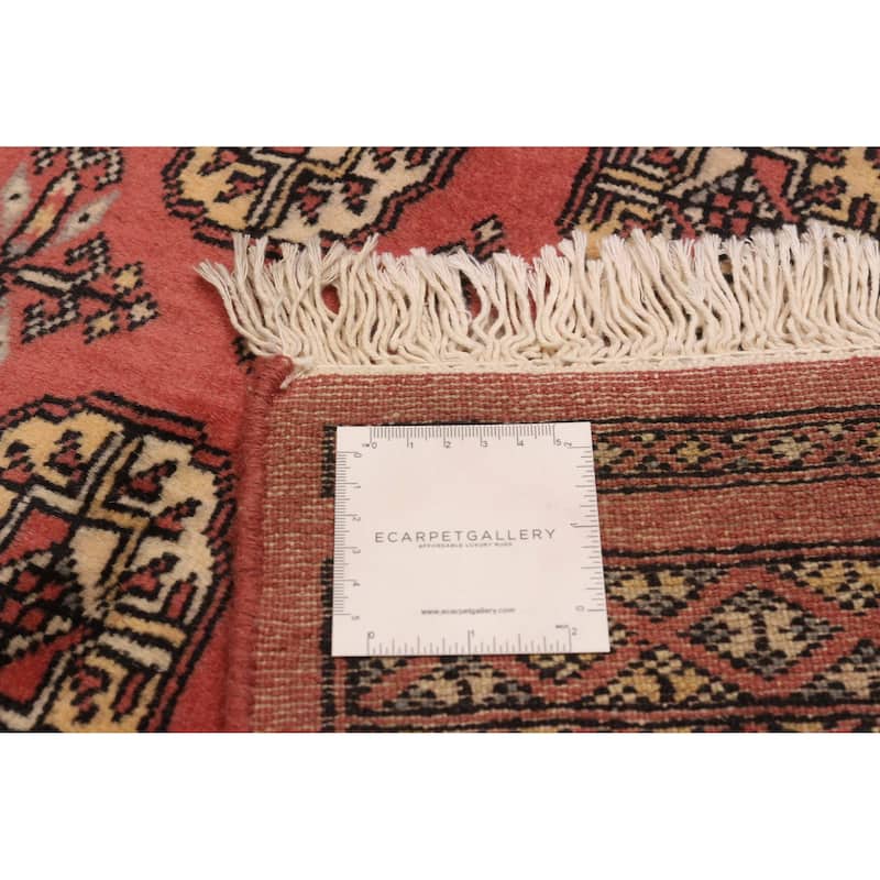 ECARPETGALLERY Hand-knotted Peshawar Bokhara Coral Wool Rug - 2'8 x 8'3