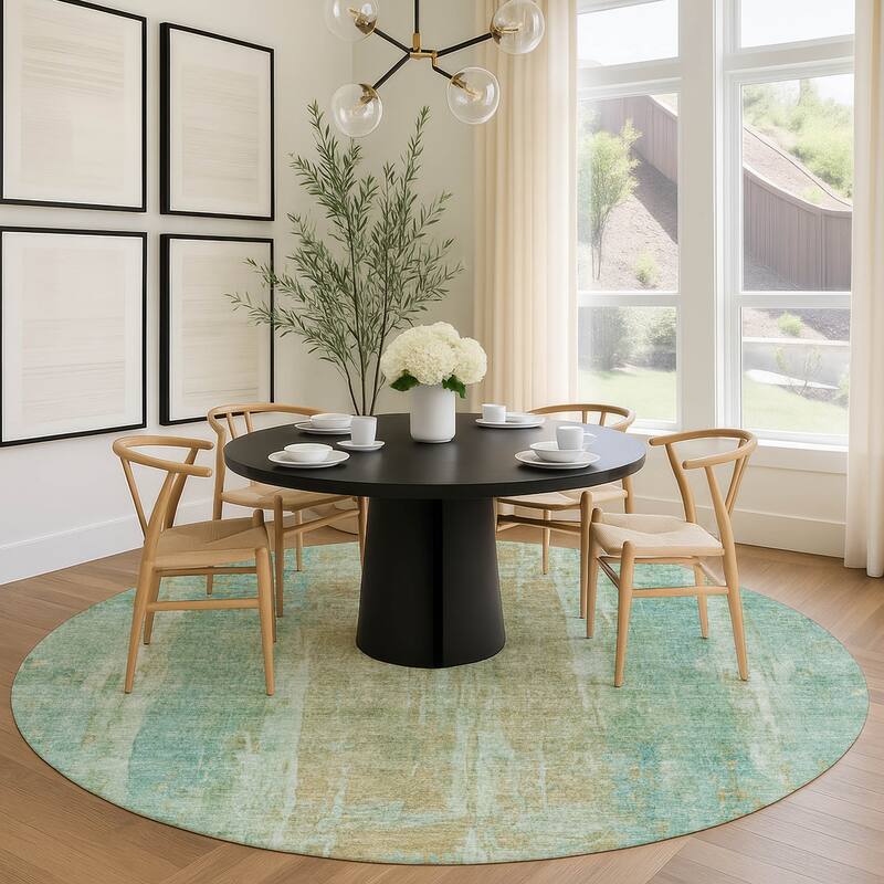 Machine Washable Indoor/ Outdoor Vintage Ombre Chantille Rug