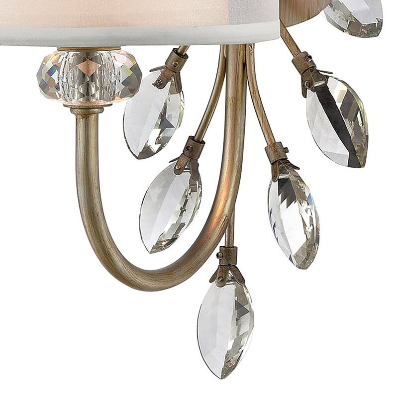 Elk Home Asbury Aged Silver With White Shade 1 Light Vanity Light