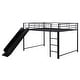 preview thumbnail 14 of 70, Metal Bunk Bed with Slide and Door, Twin Over Twin/Full Over Full Low Bunk Bedframe with Fence Guardrails and Ladder for 2 Kids