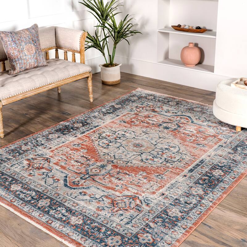 Nuloom Zara Vintage Medallion Area Rug - 4' x 6' - Rust