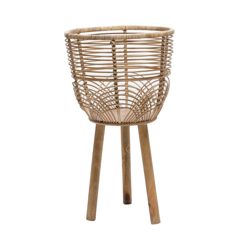 Sagebrook Home Set of 2 Wicker Planters - 12" x 12" x 22"