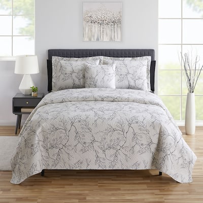 Empyrean Bedspread Coverlet Set - Summer Quilt with Fitted Sheet and Pillow Shams - All Season Printed Bedding Set