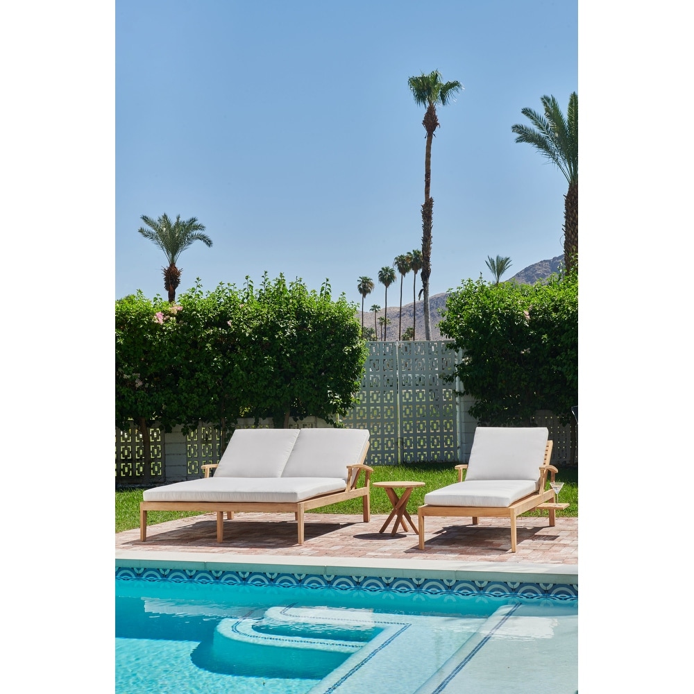 Teak Pool Lounge Chairs - Fiori® Outdoor Double Chaise