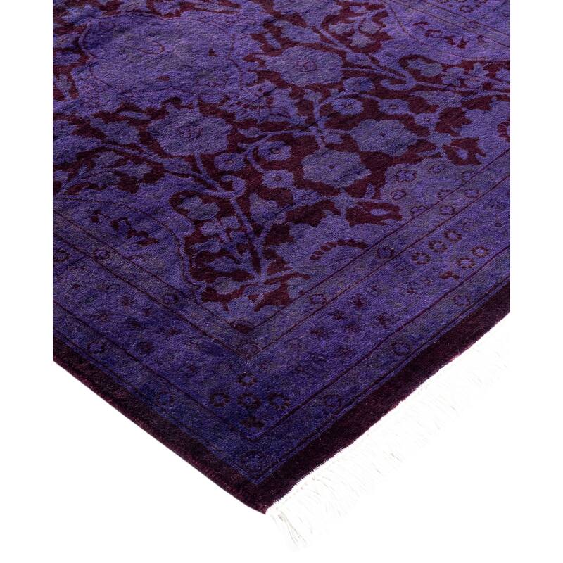 Overdyed One-of-a-Kind Hand-Knotted Area Rug - Purple - 2' 7" x 7' 9"