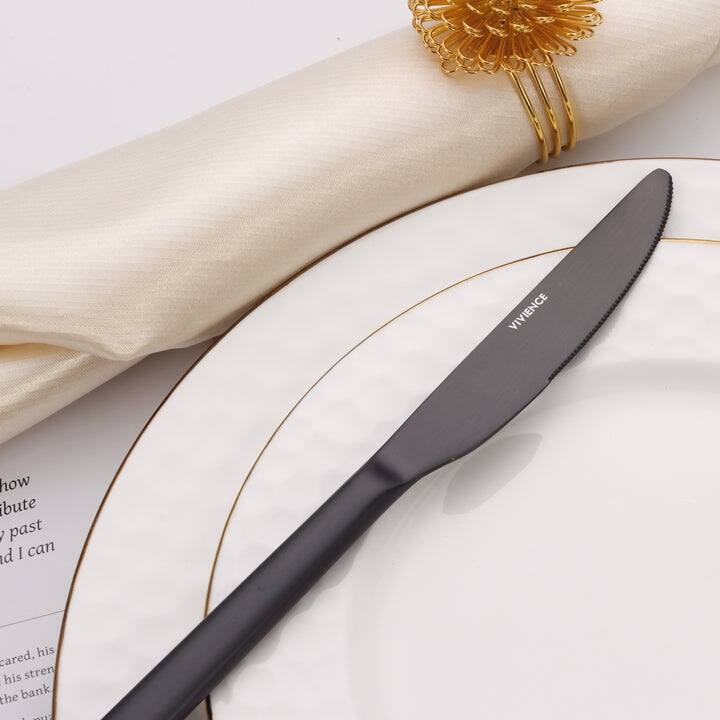 20 Pc Matte Flatware Set with Square Handles