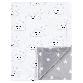 Hudson Baby Infant Plush Mink Blanket, Gray Clouds, One Size - Gray Clouds - One Size