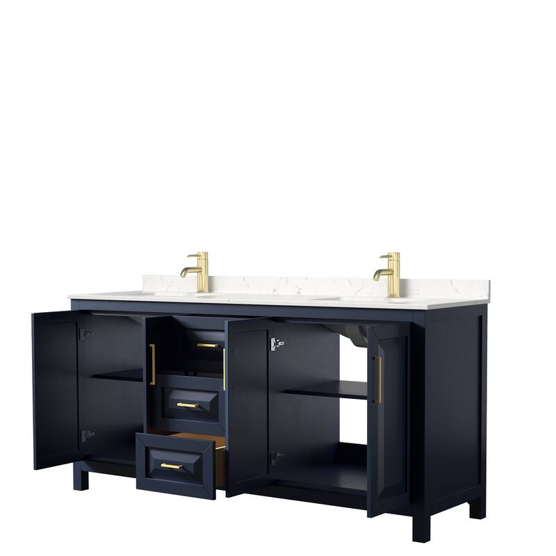 Daria 72 Inch Double Vanity, Cultured Marble Top