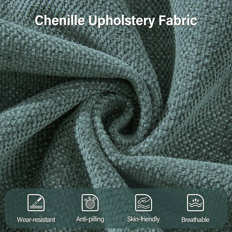 Fabric Upholstered Counter Height Swivel Bar Stools - 37.8"H x 19.7"W x 23.2"D