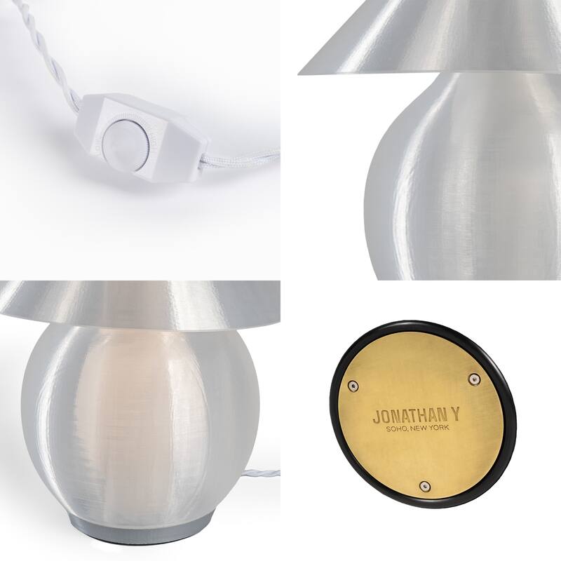 Gema 13" Modern Contemporary Plant-Based PLA 3D Printed Dimmable LED Table Lamp, by JONATHAN Y