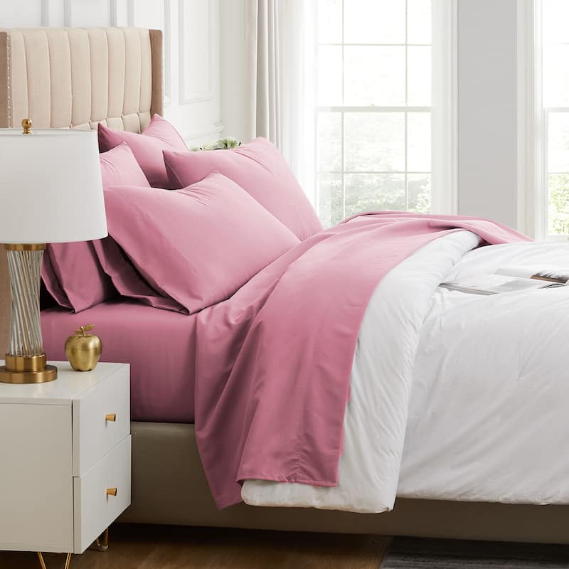 Vilano Comfort Deep Pocket Ultra-Soft 6-piece Bed Sheet Set - Rose - Split King