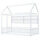 preview thumbnail 20 of 40, Twin Size Metal Bed House Bed Frame with Fence and Four Metal Grid Shelves