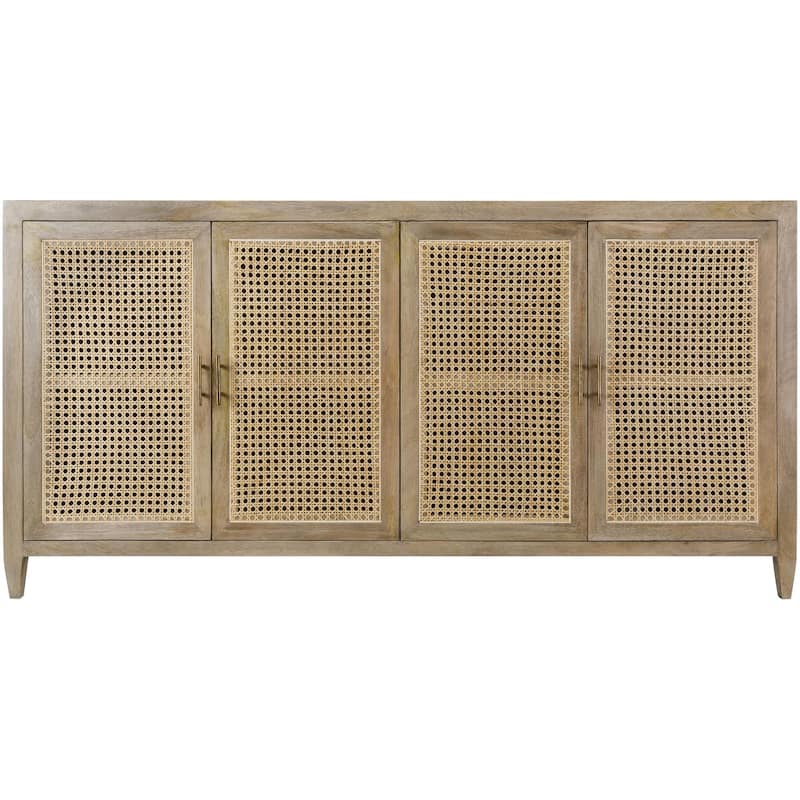 Mile Wood and Rattan Sideboard